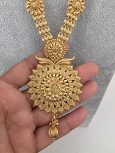 Long Antique gold plated mala Necklace/Indian Long Necklace/Temple Jewelry/Necklace Mala/Indian/South Jewelry/Indian Wedding/Rani Haar
