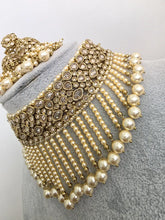 Champagne White Antique Polki Kundan Choker Necklace, Polk Necklace, Indian jewelry, Pakistani necklace, punjabi necklace, bridal wedding