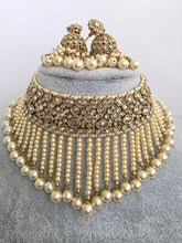 Champagne White Antique Polki Kundan Choker Necklace, Polk Necklace, Indian jewelry, Pakistani necklace, punjabi necklace, bridal wedding