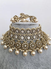 Champagne White Antique Polki CZ Stones Choker Necklace, Polk Necklace, Indian jewelry, Pakistani necklace, punjabi necklace, bridal wedding