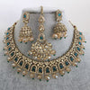 Green Stones Kundan Necklace Set/ Kundan Choker/Bollywood Jewelry/ Indian jewelry/Pakistani necklace/ punjabi/bridal necklace/indian wedding