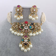 Navratan Moissanite Polki Kundan Necklace/Kundan choker Necklace/Indian Celebrity/Indian Pakistani Wedding Jewelry