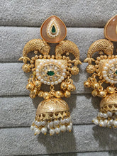 Peach Kashmiri Long Jhumka, Gold-plated Long Dangler Earrings/Brass Jhumkas/Ethnic Gungroo earrings/Trendy earrings/Statement earrings