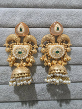 Peach Kashmiri Long Jhumka, Gold-plated Long Dangler Earrings/Brass Jhumkas/Ethnic Gungroo earrings/Trendy earrings/Statement earrings