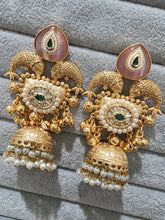 Pink Kashmiri Long Jhumka, Gold-plated Long Dangler Earrings/Brass Jhumkas/Ethnic Gungroo earrings/Trendy earrings/Statement earrings