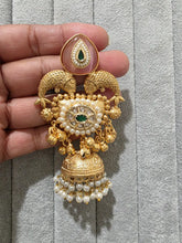 Pink Kashmiri Long Jhumka, Gold-plated Long Dangler Earrings/Brass Jhumkas/Ethnic Gungroo earrings/Trendy earrings/Statement earrings