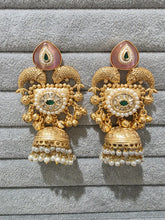 Pink Kashmiri Long Jhumka, Gold-plated Long Dangler Earrings/Brass Jhumkas/Ethnic Gungroo earrings/Trendy earrings/Statement earrings