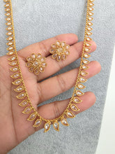 Long Antique Gold plated Polki Pearl mala Necklace/Indian Long Necklace/Pakistani Jewelry/Haram Necklace/Indian Wedding/Rani Haar