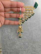 Green Gold CZ Diamond Pearl Choker Necklace, indian wedding necklace, bridal jewelry, Punjabi Pakistani South Indian necklace