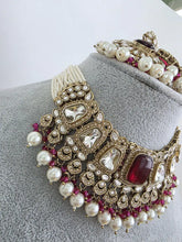Ruby Antique Polki Kundan necklace set/Antique necklace Set/Indian Jewelry/Pakistani Jewelry set/Wedding necklace/Bridal necklace/Indian