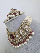 Ruby Antique Polki Kundan necklace set/Antique necklace Set/Indian Jewelry/Pakistani Jewelry set/Wedding necklace/Bridal necklace/Indian