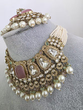 Mintpink Antique Polki Kundan necklace set/Antique necklace Set/Indian Jewelry/Pakistani Jewelry set/Wedding necklace/Bridal necklace/Indian