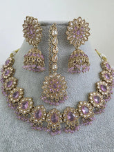 Lavender Antique Polki Kundan necklace set/Reverse Ad Necklace/Statement necklace/Indian/Punjabi Necklace/Pakistani Jewelry/Bridal necklace