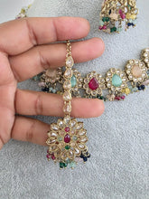 Multi antique Polki Kundan Indian necklace set for Indian Pakistani Wedding Jewelry