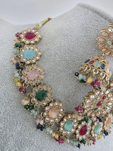 Multi antique Polki Kundan Indian necklace set for Indian Pakistani Wedding Jewelry