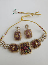 Magenta Kundan Inlay Work Heritage choker Set/ Sabyasachi Kundan Choker/Bollywood Indian jewelry/Pakistani necklace/punjabi/Indian wedding