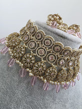 Pink Antique Polki CZ Stones Choker Necklace, Polk Necklace, Indian jewelry, Pakistani necklace, punjabi necklace, bridal wedding