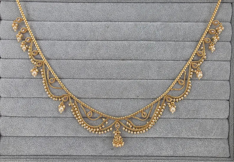 Antique Gold Pearl Belly Chain/Bridal Belly chain/Vaddanam/Kamarpatta/South Indian Jewelry/tagdi/Indian waist belt/jewelry belt/Kamarbandh