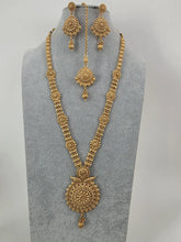 Long Antique gold plated mala Necklace/Indian Long Necklace/Temple Jewelry/Necklace Mala/Indian/South Jewelry/Indian Wedding/Rani Haar