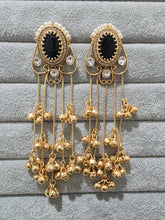 Blue Kashmiri Long earrings, Gold-plated Long Ghungroo Dangler Earrings/Brass Jhumka/Ethnic Gungroo earring/Trendy earring Statement earring