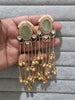 Mint Green Kashmiri Long earrings, Gold-plated Long Ghungroo Dangler Earrings/Brass/Ethnic Gungroo earring/Trendy earring Statement earring