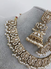 White Pearl stone Necklace Set/Kundan Choker/ Bollywood Jewelry/ Indian jewelry/Pakistani necklace/ punjabi necklace/bridal necklace