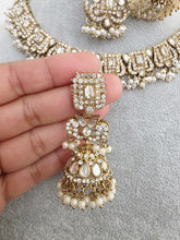 White Pearl stone Necklace Set/Kundan Choker/ Bollywood Jewelry/ Indian jewelry/Pakistani necklace/ punjabi necklace/bridal necklace