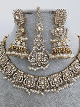 White Pearl stone Necklace Set/Kundan Choker/ Bollywood Jewelry/ Indian jewelry/Pakistani necklace/ punjabi necklace/bridal necklace