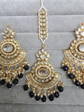 Dark Blue Kundan Tikka Earrings Set /Indian Bridal Maang Tikka set/ Kundan earrings/ Jaggo, Mayya Jewelry/ Indian jewelry/ Bridesmaid Gift
