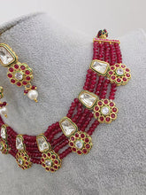 Ruby Red Meenakari uncut kundan Cz Pearl Choker necklace,Kundan Gold necklace/Traditional/Ethnic Necklace/Indian Pakistani wedding Jewelry