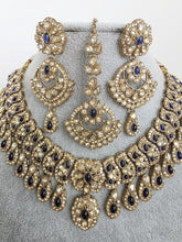 Blue Shadow Stones Kundan Necklace Set/Stone Kundan Choker/Bollywood Jewelry/ Indian jewelry/Pakistani necklace/ punjabi/indian wedding