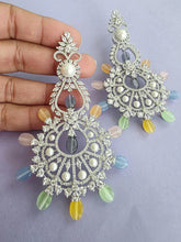 Multi Long Cocktail CZ Diamond Earring, American Diamond earrings/Indian Jewelry/Pakistani Jewelry,CZ earrings/AD earrings/Gift for her