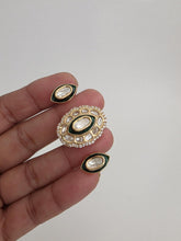 Green Bridal Fine Moissanite Kundan Ring/Two Finger Adjustable Ring/Statement Finger Ring, Indian Jewelry/Double Finger Ring, Cocktail Ring