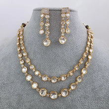 Trendy Premium Moissanite Kundan 2 line Necklace/Kundan Choker/Bollywood Jewelry/Indian wedding/Bridal Indian Wedding/Pakistani/Punjabi