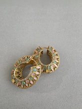 MintPink Moissanite Gold-plated polki Hoop Earrings/Bali/Traditional earrings/Trendy earrings/Statement earrings/Bridal /Pakistani/Punjabi