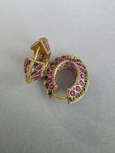 RubyGreen Moissanite Gold-plated polki Hoop Earrings/Bali/Traditional earrings/Trendy earrings/Statement earrings/Bridal /Pakistani/Punjabi