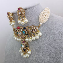 Navratan Moissanite Polki Kundan Necklace/Kundan choker Necklace/Indian Celebrity/Indian Pakistani Wedding Jewelry