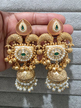 Peach Kashmiri Long Jhumka, Gold-plated Long Dangler Earrings/Brass Jhumkas/Ethnic Gungroo earrings/Trendy earrings/Statement earrings