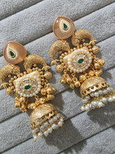 Peach Kashmiri Long Jhumka, Gold-plated Long Dangler Earrings/Brass Jhumkas/Ethnic Gungroo earrings/Trendy earrings/Statement earrings