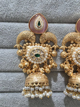Pink Kashmiri Long Jhumka, Gold-plated Long Dangler Earrings/Brass Jhumkas/Ethnic Gungroo earrings/Trendy earrings/Statement earrings