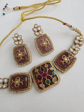 Magenta Kundan Inlay Work Heritage choker Set/ Sabyasachi Kundan Choker/Bollywood Indian jewelry/Pakistani necklace/punjabi/Indian wedding