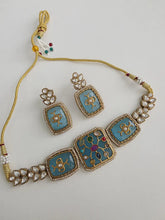 Blue Kundan Inlay Work Heritage choker Set/ Sabyasachi Kundan Choker/Bollywood Indian jewelry/Pakistani necklace/punjabi/Indian wedding