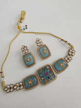 Blue Kundan Inlay Work Heritage choker Set/ Sabyasachi Kundan Choker/Bollywood Indian jewelry/Pakistani necklace/punjabi/Indian wedding
