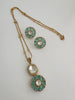 Mint Green Moissanite Uncut Polki Kundan chain Pendant Necklace/Gold Long necklace/Mala/Indian wedding, Pendant necklace, Gift for her