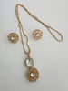 Peach Moissanite Uncut Polki Kundan chain Pendant Necklace/Gold Long necklace/Mala/Indian wedding, Pendant necklace, Bollywood Gift for her