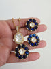 Blue Moissanite Uncut Polki Kundan chain Pendant Necklace/Gold Long necklace/Mala/Indian wedding, Pendant necklace, Bollywood Gift for her