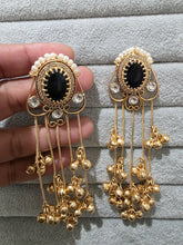 Blue Kashmiri Long earrings, Gold-plated Long Ghungroo Dangler Earrings/Brass Jhumka/Ethnic Gungroo earring/Trendy earring Statement earring