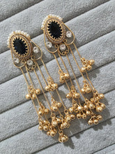 Blue Kashmiri Long earrings, Gold-plated Long Ghungroo Dangler Earrings/Brass Jhumka/Ethnic Gungroo earring/Trendy earring Statement earring