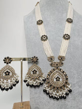 Black Long Antique Polki Necklace/Indian Long Necklace/Pakistani Necklace\ Mala/Indian Jewelry/Punjabi Jewelry/Indian Wedding/Rani Haar