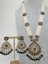 Black Long Antique Polki Necklace/Indian Long Necklace/Pakistani Necklace\ Mala/Indian Jewelry/Punjabi Jewelry/Indian Wedding/Rani Haar